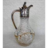 A late Victorian cut glass claret jug,