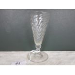 A 19th century wine glass, the conical bowl of a spiral twist design on circular foot, 13cm.