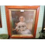 A Victorian seated lady, pastel, Elizabeth Wilson of Fulford,