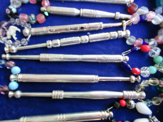 A collection of fourteen silver lace making bobbins, - Image 2 of 3