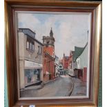 Dermont James Hellier (Australian, born 1916), a street scene, possibly French Row, St Albans,