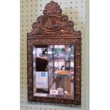 A Dutch metal framed mirror, the bevelled edge glass measuring 26cm x 21cm.