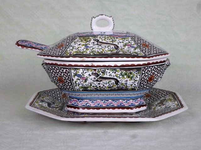 A twentieth century Portuguese ceramic tureen and stand,