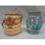 Two 1930s Crown Ducal vases,