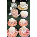 A quantity of Royal Crown Derby Pembroke pattern teawares,
