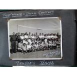 An interesting album containing a quantity of original photographs relating to Wally Shanks,