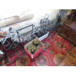 A large quantity of wrought iron and other metalware, to include: plant stand, candelabra,
