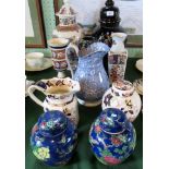 A mixed lot to include a Mason's Mandarin pattern jug and ginger jar,