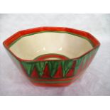 A Clarice Cliff 'Original Bizarre' octagonal fruit bowl,