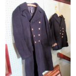 A Royal Navy ¾ length double breasted overcoat,