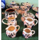 A mixed lot of Edwardian and later ceramics, each in the Imari palette,