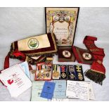 A good collection of Masonic silver gilt jewels, some in original boxes,