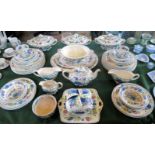 An extensive Mason's part-dinner service in the Regency pattern, comprising: covered tureens,