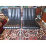 A pair of late 20th century wooden and chrome framed chairs, 51cm wide.