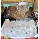 Two boxes containing a large quantity of crystal glassware, to include: brandy balloons,
