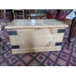 A small pine toy chest, 60cm wide.