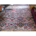 A Kelin rug of geometric design, 280cm x 150cm.