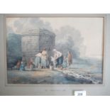 John Glover (British 1767-1849), figures collecting water at a well, watercolour, 22cm x 31.
