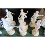 A set of six limited edition Wedgwood figurines, The Dancing Hours collection, circa 1993.
