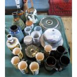 A mixed lot of late 20th century studio pottery, to include examples by: Celtic Pottery, Newlyn,