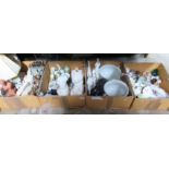 Four boxes containing a large quantity of decorative ceramics,