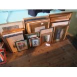 A large quantity of pictures and prints, each framed, various mediums.