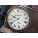 A late 19th/early 20th century circular school clock, signed Wehrles Brothers, Kilburn,
