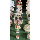 A collection of seven Staffordshire ceramic figures, to include animals,