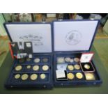 A mixed quantity of coins, in two cases, to include silver proof examples.