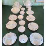 A 19th century porcelain part-tea service, comprising: seven cups and saucers.