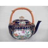 A 19th century Ashworth Brothers teapot, decorated in the Oriental palette,