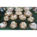 A Royal Albert Old Country Roses part-dinner service, comprising: two covered tureens,