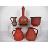 A collection of six late 19th century terracotta items,