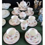 A Royal Stafford part-tea service, a six place setting, comprising: trios, teapot, sandwich plate,