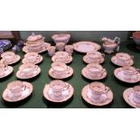 A late 19th century Copeland & Garrett part-tea service, comprising: fifteen cups & saucers,