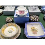 A Wedgwood Sarah's Garden square dish and conforming plates,