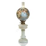 A RARE 19TH CENTURY FRENCH GLASS OIL LAMP GLOBE