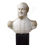 A MARBLE BUST THOUGHT TO BE OF THE RENOWNED ARCTIC EXPLORER SIR WILLIAM EDWARD PARRY, CIRCA 1840