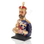 FAIRGROUND CARVING OF KING GEORGE V BY RENOWNED FIGUREHEAD CARVER ARTHUR EARNEST ANDERSON, C1930