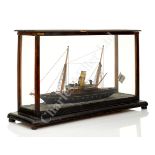 A SAILOR'S WATERLINE MODEL FOR A STEAM YACHT, CIRCA 1900