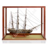 A SAILOR'S SHIP MODEL OF A PACKET SHIP, CIRCA 1820