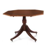 Sheraton style inlaid mahogany octagonal breakfast table H30"" W44"" D44"" Provenance: Made in the
