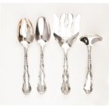 Gorham Strasbourg pattern sterling flatware circa 1897, comprising: 2 forks L7 1/2" 14 forks L7"