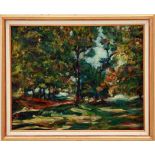 Richard Barnette (North Carolina, 20th century) SUMMER LANDSCAPE oil on board, framed, signed &