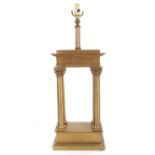 French gilt-bronze portico case, converted to lamp H21" W10 1/2" D6"