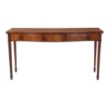 Adam style carved mahogany console/server mid to late 19th century, serpentine form above drawers,