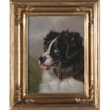 British dog portrait, attributed to E.C. Barnes (British, fl. 1856-1882) HUNTING IN THE MARSH oil on