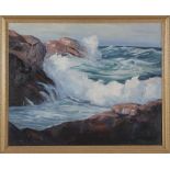 G. Gould (American, 20th century) ROUGH SURF oil on board, framed, signed H24" W30" Provenance: