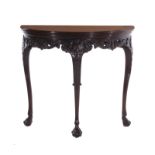 Georgian style D-shaped table, Baker H30 1/2" W34" D14" Provenance: South Carolina private