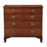 Georgian mahogany chest of drawers circa 1830, four long drawers on ogee feet; H37" W40" D20"